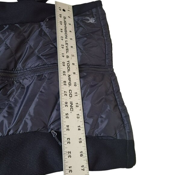 SPYDER Womens MED Full Zip Insulated Hooded Hybrid Quilted Puffer Jacket Black - Picture 10 of 11